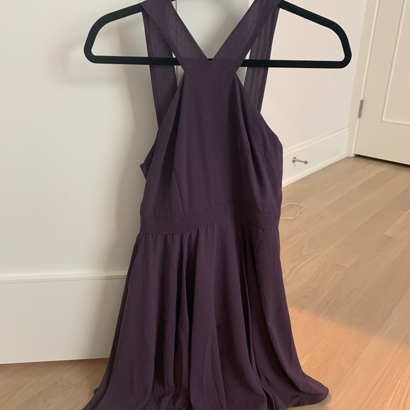 Dusty Purple Skater Dress- Halter Dress - Picture 4 of 4